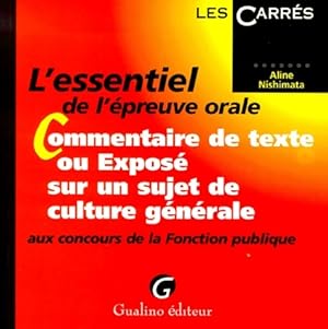 Le commentaire ou l'exposé aux concours de la fonction publique - Nishimata