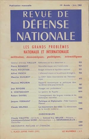 Revue de d?fense nationale Juin 1963 - Collectif