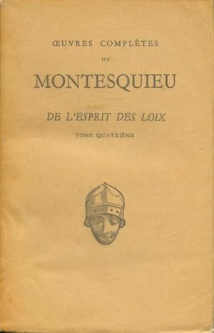 Seller image for De l'esprit des loix - Charles De Montesquieu for sale by Book Hmisphres