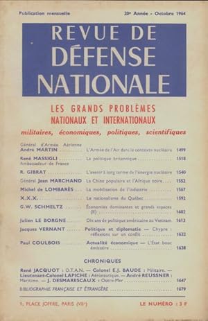 Revue de d?fense nationale Octobre 1964 - Collectif