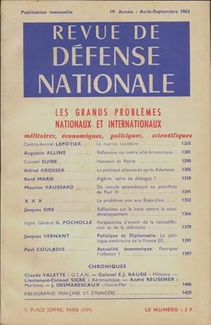 Revue de défense nationale Août 1963 - Collectif