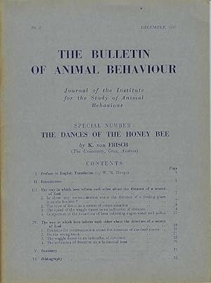 Bild des Verkufers fr The Dances of the Honey Bee. The Bulletin of Animal Behaviour. zum Verkauf von C. Arden (Bookseller) ABA