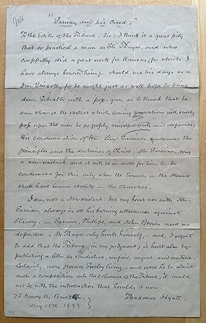 "Garrison and His Creed (Caption Title)" [Letter to a Newspaper Editor Defending William Lloyd Ga...