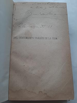 DEL SENTIMIENTO TRAGICO DE LA VIDA [Firmado / Signed]