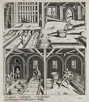 Bild des Verkufers fr Konvolut von 9 Kupferstich-Tafeln mit Darstellungen zu den Themen Bergbau und Httenwesen aus Lhneysens "Bericht vom Bergwerck", (um 1650). zum Verkauf von Schsisches Auktionshaus & Antiquariat