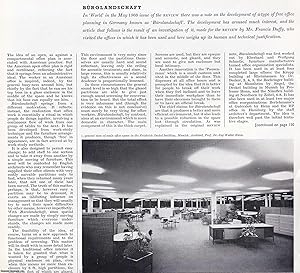 Image du vendeur pour Burolandschaft; German free office planning. By Francis Duffy. This is an original article from The Architectural Review, 1964. mis en vente par Cosmo Books