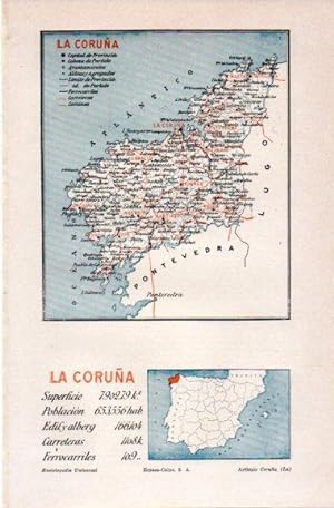LAMINA V31150: Mapa de la provincia de La Coruña