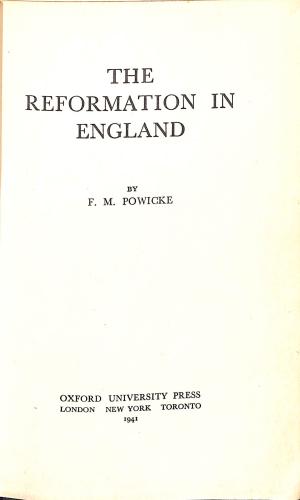 Seller image for The Reformation in England for sale by WeBuyBooks