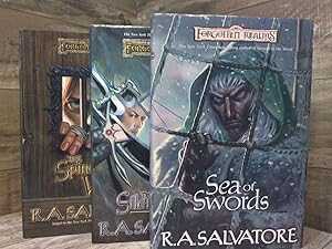 Seller image for Paths of Darkness Trilogy R. A. Salvatore (Sea of Swords, The Silent Blade, Spine of the World) for sale by Archives Books inc.