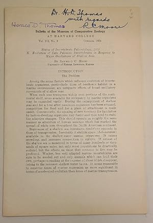 Immagine del venditore per Evolution of Late Paleozoic Invertebrates in Response to Major Oscillations of Shallow Seas venduto da Page 1 Books - Special Collection Room