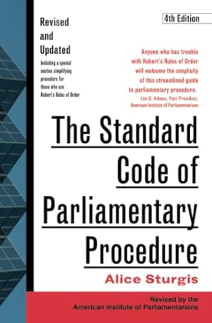 Image du vendeur pour The Standard Code of Parliamentary Procedure, 4th Edition mis en vente par Reliant Bookstore