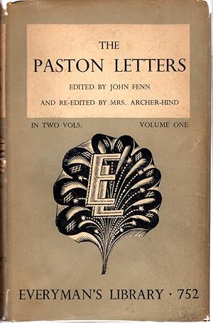 Imagen del vendedor de The Paston Letters: Volume One (Everyman's Library #752) a la venta por Dorley House Books, Inc.