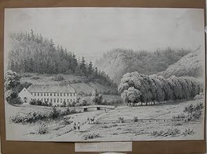 Bild des Verkufers fr Das untere Bad zu Liebenzell". Lithographie um 1840, 19,5 x 29 cm. zum Verkauf von Antiquariat Werner Steinbei