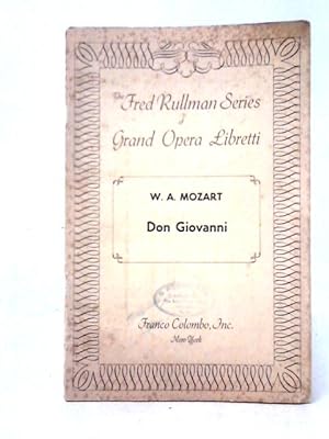 Bild des Verkufers fr Don Giovanni (Don Juan) zum Verkauf von World of Rare Books