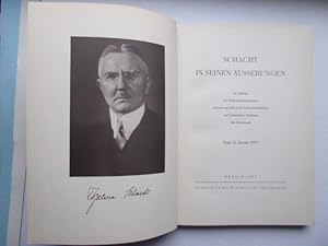 Bild des Verkufers fr Schacht in seinen usserungen. Im Auftrage des Reichsbankdirektoriums zusammengestellt in der Volkswirtschaftlichen u. Statistischen Abteilung der Reichsbank. Zum 22. Januar 1937. zum Verkauf von Antiquariat Heinzelmnnchen