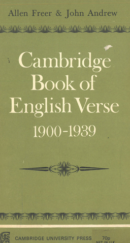 Seller image for Cambridge Book of English Verse. 1900-1939. for sale by Eaglestones