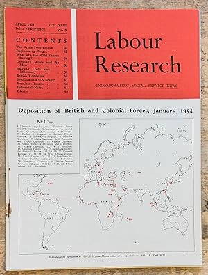 Seller image for Labour Research April 1954 / Deposition of British and Colonial Forces, January 1954 / The Arms Programme / Engineering Wages / What are the Wild Shares Saying? / Germany: Arms and the Men / Railway Costs And Efficiency / Britain and a U.S. Slump / Industrial Notes for sale by Shore Books