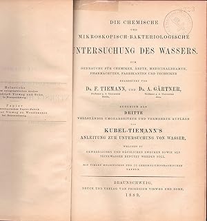 Immagine del venditore per Die chemische und mikroskopisch-bakteriologische Untersuchung des Wassers : zum Gebrauch fr Chemiker, rzte, Medicinalbeamte, Pharmaceuten, Fabrikanten und Techniker. venduto da Wissenschaftliches Antiquariat Kln Dr. Sebastian Peters UG