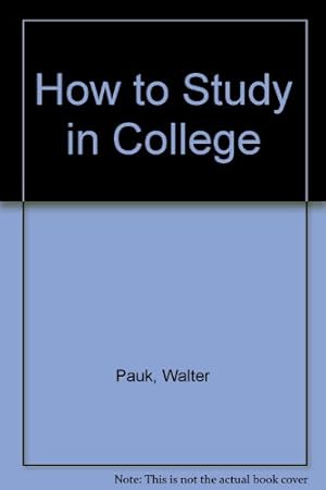 Imagen del vendedor de How to Study in College a la venta por ZBK Books