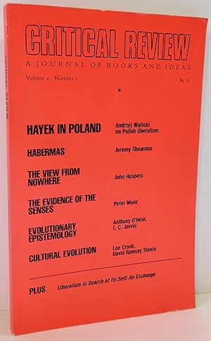 Immagine del venditore per Critical Review : A Journal of Books and Ideas - Volume 2, Number 1 - Winter 1988 venduto da Evolving Lens Bookseller
