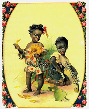 Victorian Black Americana Brother And Sister Chromolithograph Art Print