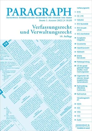 Immagine del venditore per Paragraph - Verfassungs- und Verwaltungsrecht venduto da BuchWeltWeit Ludwig Meier e.K.