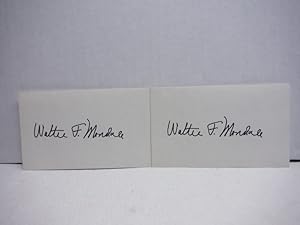 Seller image for 2 Autographs of Walter F Mondale, politician for sale by Imperial Books and Collectibles