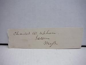 Seller image for Autograph of Charles W Upham, politician for sale by Imperial Books and Collectibles