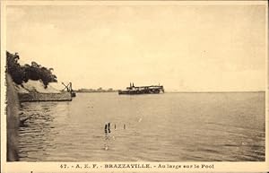 Ansichtskarte / Postkarte Brazzaville Französisch Kongo, Offshore am Pool