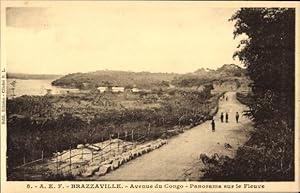 Ansichtskarte / Postkarte Brazzaville Franz. Kongo, Avenue du Congo, Panorama auf dem Fluss