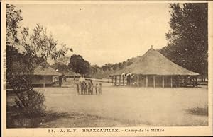 Ansichtskarte / Postkarte Brazzaville Franz. Kongo, Milizlager