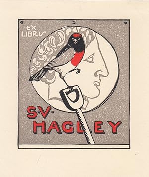 Seller image for Ex Libris S. V. Hagley. Vogel und Kopf. for sale by Antiquariat  Braun