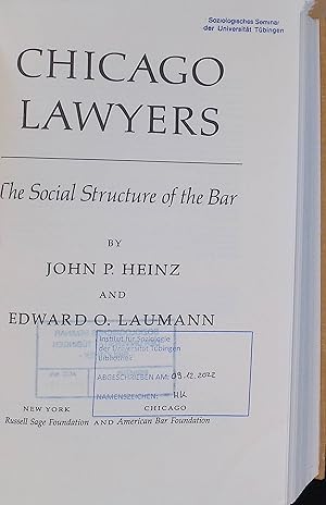 Image du vendeur pour Chicago Lawyers: The Social Structure of the Bar mis en vente par books4less (Versandantiquariat Petra Gros GmbH & Co. KG)