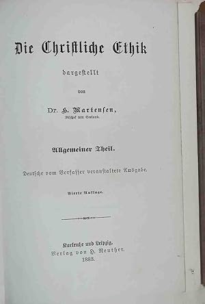 Seller image for Die christliche Ethik - BAND 1: Allgemeiner Theil. for sale by books4less (Versandantiquariat Petra Gros GmbH & Co. KG)