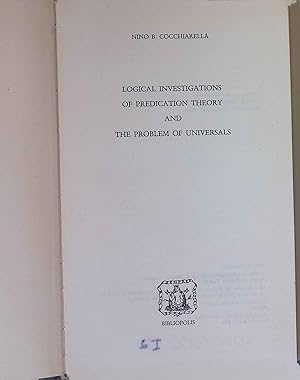 Bild des Verkufers fr Logical Investigations of Predication Theory and the Problem of Universals. Indices : Monographs in Philosophical Logic and Formal Linguistics, 2 zum Verkauf von books4less (Versandantiquariat Petra Gros GmbH & Co. KG)