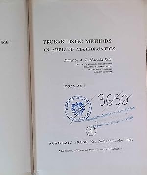 Bild des Verkufers fr Probabilistic Methods in Applied Mathematics: v. 3 zum Verkauf von books4less (Versandantiquariat Petra Gros GmbH & Co. KG)