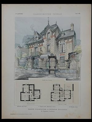 DOURDAN, 9 AVENUE CARNOT, MAISON EUGENE VERNHOLES- 1905 - PLANCHES ARCHITECTURE