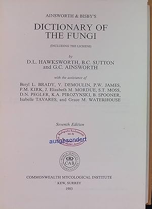 Immagine del venditore per Ainsworth and Bisby's Dictionary of the Fungi (Including the Linchens) venduto da books4less (Versandantiquariat Petra Gros GmbH & Co. KG)