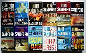 Seller image for Virgil Flowers, Complete 12 Book LOT/SET: Rough Country + Heat Lightning + Dark of the Moon + Bad Blood + Shock Wave + Mad River + Storm Front + Deadline + Escape Clause + Deep Freeze + Holy Ghost + Bloody Genius for sale by Silicon Valley Fine Books