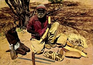 Ansichtskarte / Postkarte Australien, Aboriginal artist at work