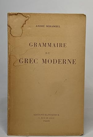 Seller image for Grammaire du grec moderne for sale by crealivres