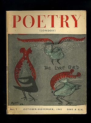 Bild des Verkufers fr POETRY (LONDON) - A Bi-Monthly of Modern Verse and Criticism: This issue of P. L. is dedicated to T. S. Eliot - Vol. 2, No. 7 - October - November 1942 KEITH DOUGLAS, LAWRENCE DURRELL, GEORGE ORWELL (Henry Moore cover) zum Verkauf von Orlando Booksellers