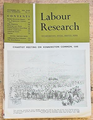 Imagen del vendedor de Labour Research November 1954 / British Electricity Report / T.V. Programme Contractors/ Ship Repairers/ Earnings and Hours / London Builders' Price Ring / Labour Conference / Industrial Notes / Social Service News - Differential Rent Schemes / The Rent-Raisers (SL#94) a la venta por Shore Books