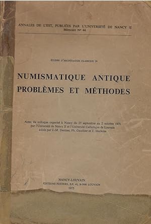 Imagen del vendedor de Numismatique antique problmes et mthodes a la venta por Libreria sottomarina - Studio Bibliografico