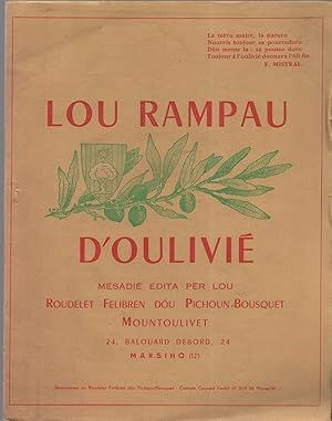 Lou Rampau d'Oulivié .Mesadié Edita Pèr Lou Roudelet Felibren dou Pichoun-Bousquet Montoulivet No...