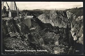 Ansichtskarte Bobengrün /Frankenwald, Marmorwerk Horwagen, Teilansicht mit Förderband