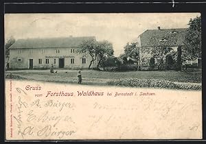 Ansichtskarte Bernstadt i. Sachsen, Restaurant Forsthaus Waldhaus