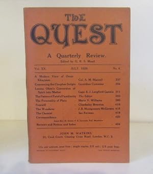 The Quest. A Quarterly Review. Vol. XX. No.4. July 1929