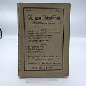 Die neue Rundschau. XXIIIter [23.] Jahrgang der freien Bühne. 8. Heft/ August 1912