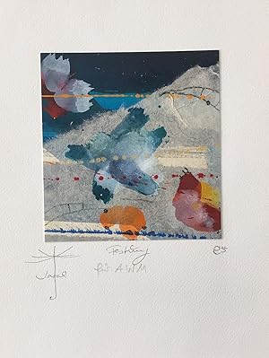 Original-Aquarell Festung" auf collag. Papier. Mit eigenh. Widmung für AWM", Signatur und Dat.